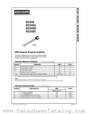 BC548 datasheet pdf Fairchild Semiconductor