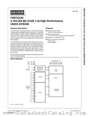 FM27C040X150 datasheet pdf Fairchild Semiconductor