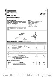 FQAF13N50 datasheet pdf Fairchild Semiconductor