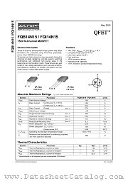 FQB14N15 datasheet pdf Fairchild Semiconductor