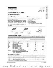 FQB17N08 datasheet pdf Fairchild Semiconductor