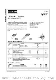 FQB2N50 datasheet pdf Fairchild Semiconductor