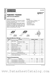 FQB3N40 datasheet pdf Fairchild Semiconductor