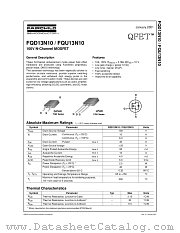 FQD13N10 datasheet pdf Fairchild Semiconductor