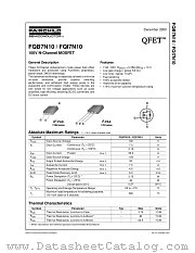 FQI7N10 datasheet pdf Fairchild Semiconductor