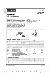 FQP17N40 datasheet pdf Fairchild Semiconductor