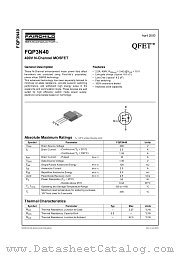 FQP3N40 datasheet pdf Fairchild Semiconductor