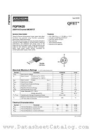 FQP5N20 datasheet pdf Fairchild Semiconductor