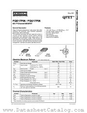 FQU17P06 datasheet pdf Fairchild Semiconductor