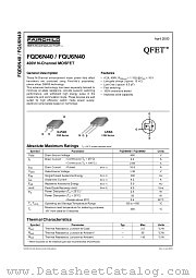 FQU6N40 datasheet pdf Fairchild Semiconductor