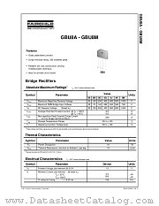 GBU8A datasheet pdf Fairchild Semiconductor