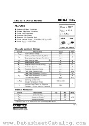 IRFR120A datasheet pdf Fairchild Semiconductor
