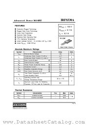 IRFS530A datasheet pdf Fairchild Semiconductor