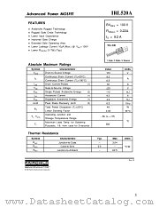 IRL520A datasheet pdf Fairchild Semiconductor