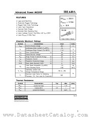 IRL640A datasheet pdf Fairchild Semiconductor