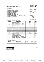 IRLM110A datasheet pdf Fairchild Semiconductor