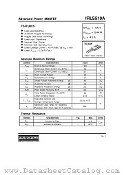IRLS510A datasheet pdf Fairchild Semiconductor