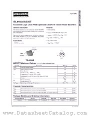 ISL9N302AS3ST datasheet pdf Fairchild Semiconductor
