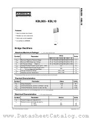 KBL08 datasheet pdf Fairchild Semiconductor