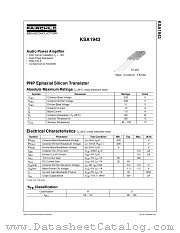 KSA1943 datasheet pdf Fairchild Semiconductor