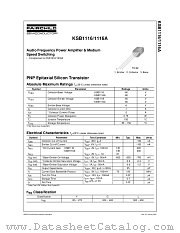 KSB1116 datasheet pdf Fairchild Semiconductor