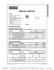 MBR1045 datasheet pdf Fairchild Semiconductor
