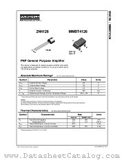 MMBT4126 datasheet pdf Fairchild Semiconductor