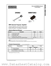 MMBT5962 datasheet pdf Fairchild Semiconductor