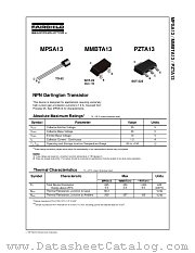 MMBTA13 datasheet pdf Fairchild Semiconductor