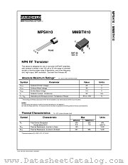 MMBTH10 datasheet pdf Fairchild Semiconductor
