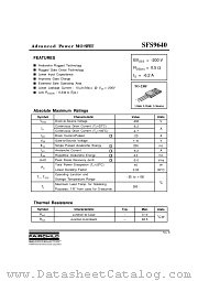 SFS9640 datasheet pdf Fairchild Semiconductor