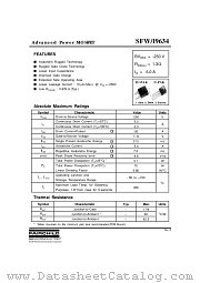 SFW9634 datasheet pdf Fairchild Semiconductor