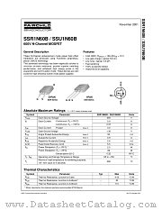 SSR1N60B datasheet pdf Fairchild Semiconductor