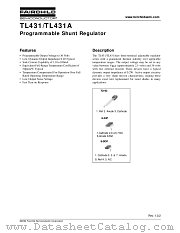 TL431A datasheet pdf Fairchild Semiconductor