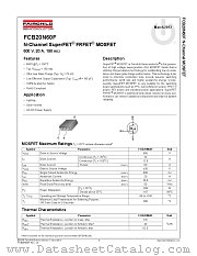 FCB20N60F datasheet pdf Fairchild Semiconductor
