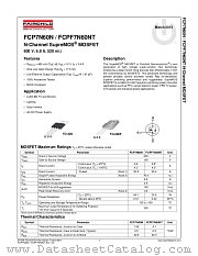 FCPF7N60NT datasheet pdf Fairchild Semiconductor