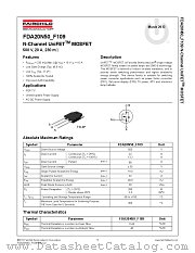 FDA20N50 datasheet pdf Fairchild Semiconductor