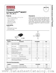 FDA38N30 datasheet pdf Fairchild Semiconductor