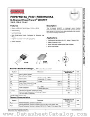 FDB075N15A datasheet pdf Fairchild Semiconductor