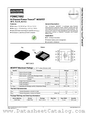 FDMC7692 datasheet pdf Fairchild Semiconductor