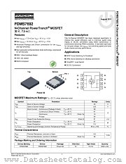 FDMS7692 datasheet pdf Fairchild Semiconductor