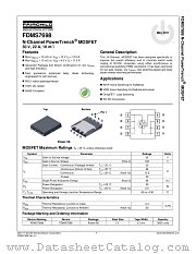 FDMS7698 datasheet pdf Fairchild Semiconductor
