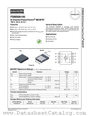 FDMS86105 datasheet pdf Fairchild Semiconductor
