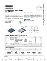 FDMS86540 datasheet pdf Fairchild Semiconductor