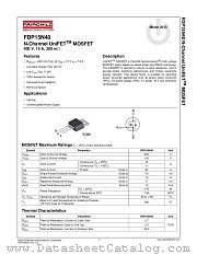 FDP15N40 datasheet pdf Fairchild Semiconductor