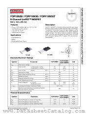 FDP18N50 datasheet pdf Fairchild Semiconductor