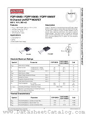 FDPF16N50T datasheet pdf Fairchild Semiconductor
