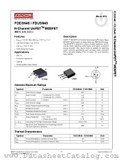 FDU3N40 datasheet pdf Fairchild Semiconductor