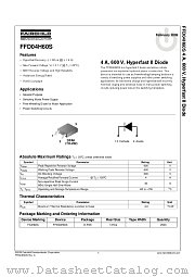 FFD04H60S datasheet pdf Fairchild Semiconductor