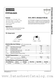 FFPF30UA60S datasheet pdf Fairchild Semiconductor